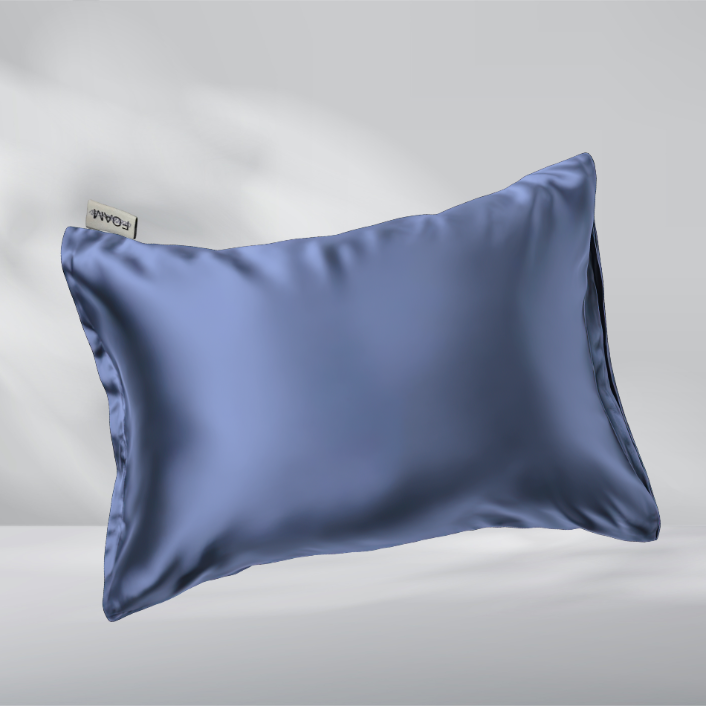 Satin pillowcase blue