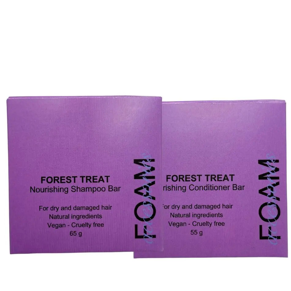 Forest Treat paket - Schampo och balsam i fast format - torrt och slitet hår