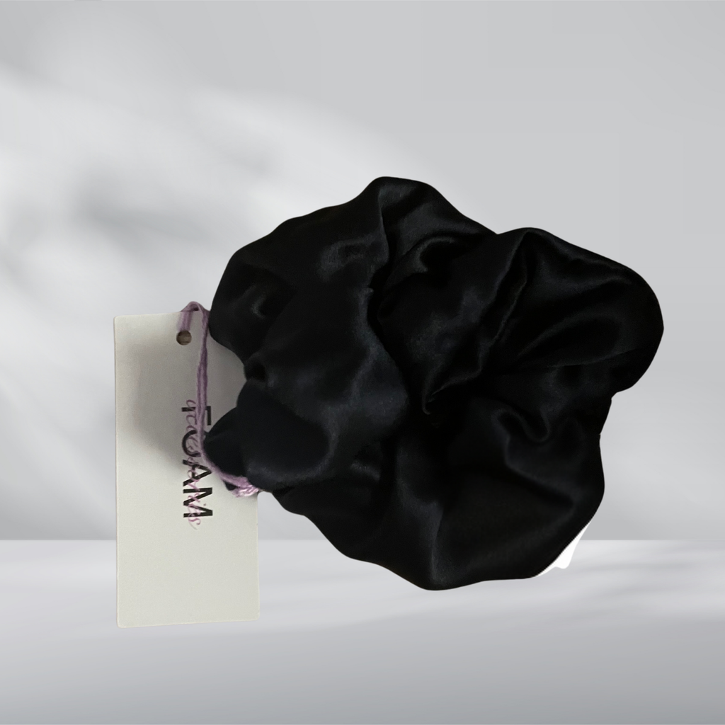 Hårsnodd i äkta silke - svart FOAM Accessories