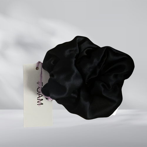 Hårsnodd i äkta silke - svart FOAM Accessories