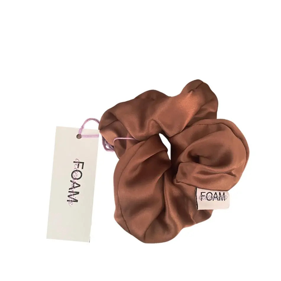 Silk Scrunchie - Chouchou en soie caramel